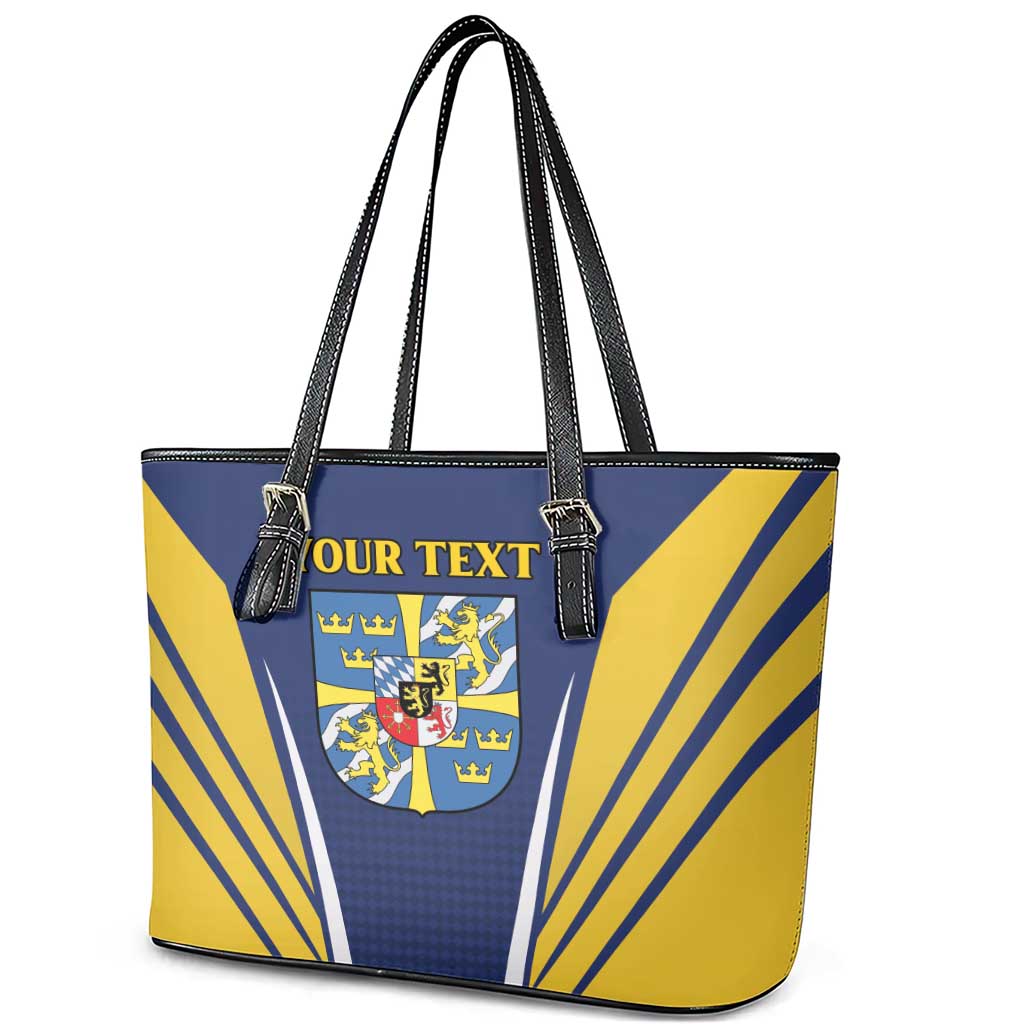 Personalized Swedish Empire 1611-1721 Leather Tote Bag Flag Color Inspiration - Wonder Print Shop