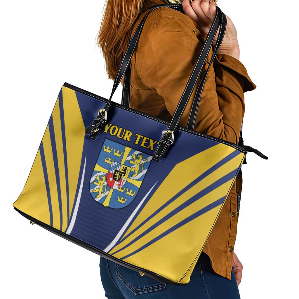 Personalized Swedish Empire 1611-1721 Leather Tote Bag Flag Color Inspiration - Wonder Print Shop