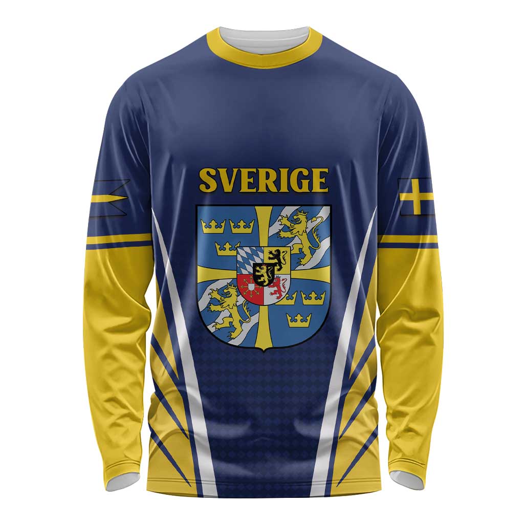 Personalized Swedish Empire 1611-1721 Long Sleeve Shirt Flag Color Inspiration - Wonder Print Shop