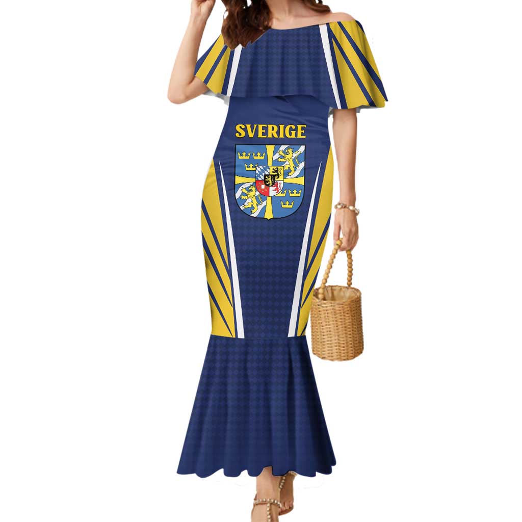 Personalized Swedish Empire 1611-1721 Mermaid Dress Flag Color Inspiration - Wonder Print Shop