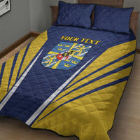 Personalized Swedish Empire 1611-1721 Quilt Bed Set Flag Color Inspiration - Wonder Print Shop
