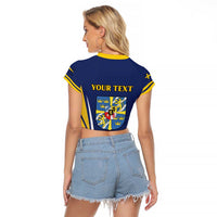 Personalized Swedish Empire 1611-1721 Raglan Cropped T Shirt Flag Color Inspiration - Wonder Print Shop