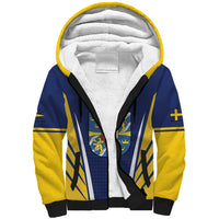 Personalized Swedish Empire 1611-1721 Sherpa Hoodie Flag Color Inspiration - Wonder Print Shop