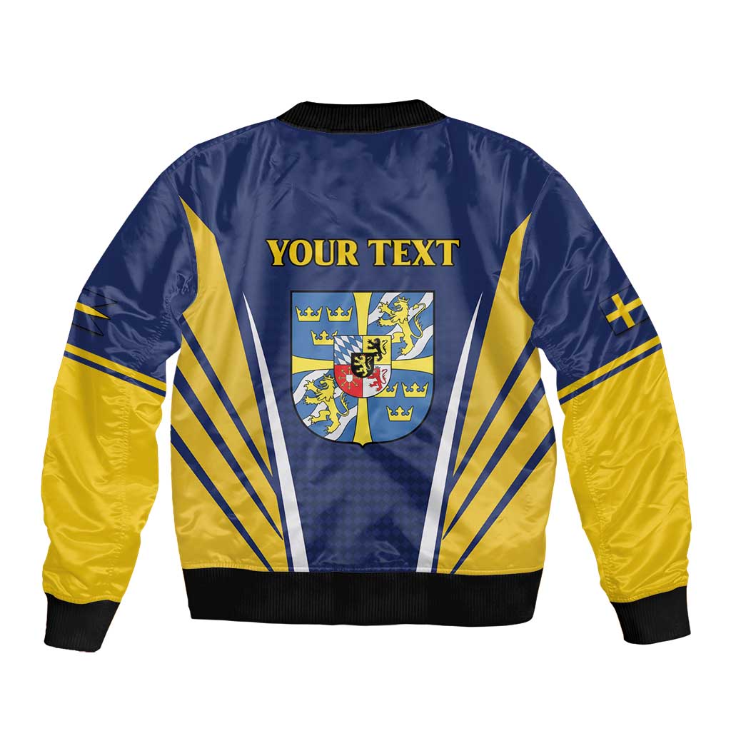 Personalized Swedish Empire 1611-1721 Sleeve Zip Bomber Jacket Flag Color Inspiration - Wonder Print Shop