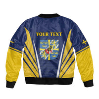 Personalized Swedish Empire 1611-1721 Sleeve Zip Bomber Jacket Flag Color Inspiration - Wonder Print Shop