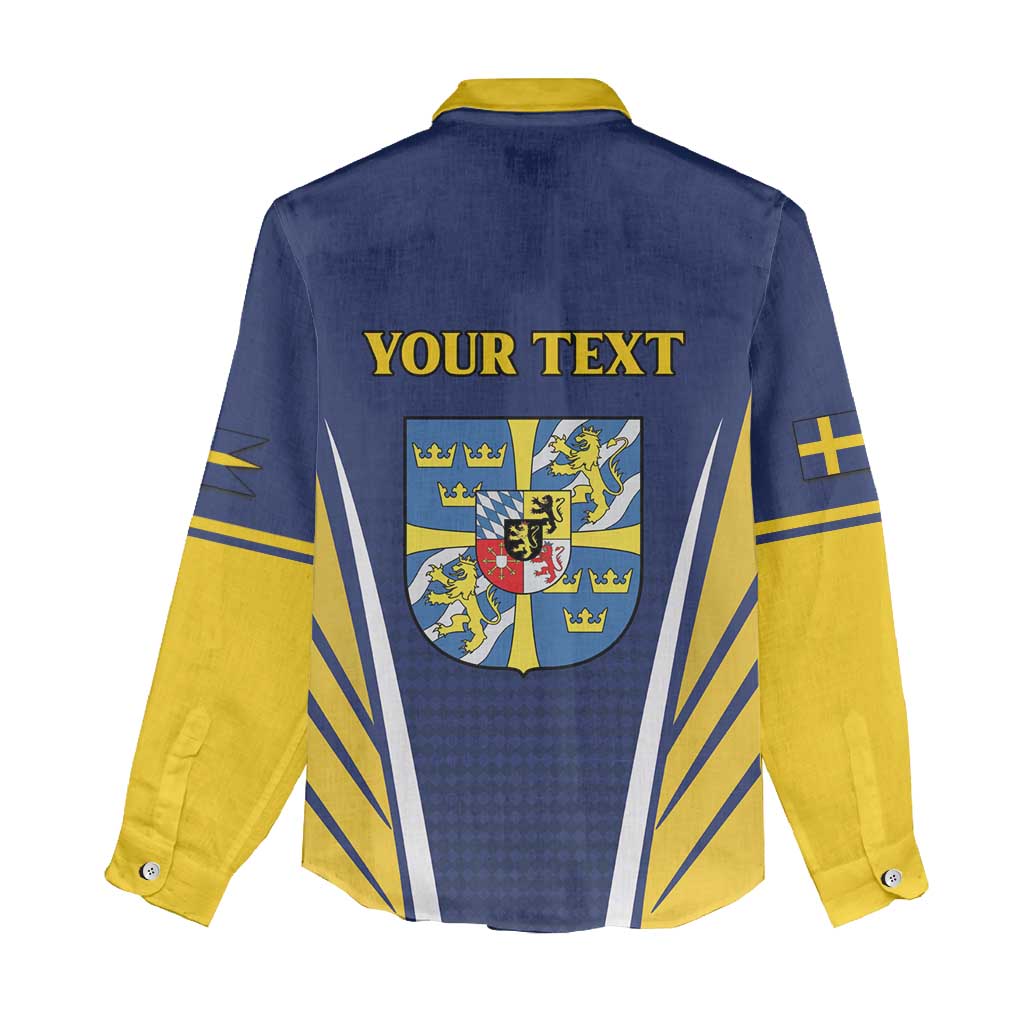 Personalized Swedish Empire 1611-1721 Women Casual Shirt Flag Color Inspiration - Wonder Print Shop