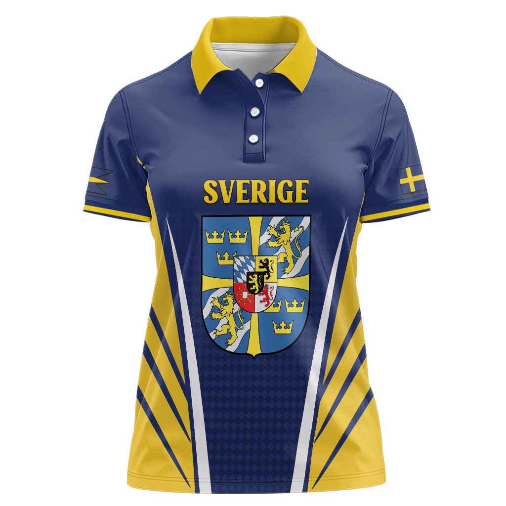 Personalized Swedish Empire 1611-1721 Women Polo Shirt Flag Color Inspiration - Wonder Print Shop