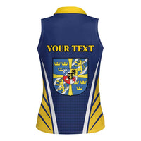 Personalized Swedish Empire 1611-1721 Women Sleeveless Polo Shirt Flag Color Inspiration - Wonder Print Shop