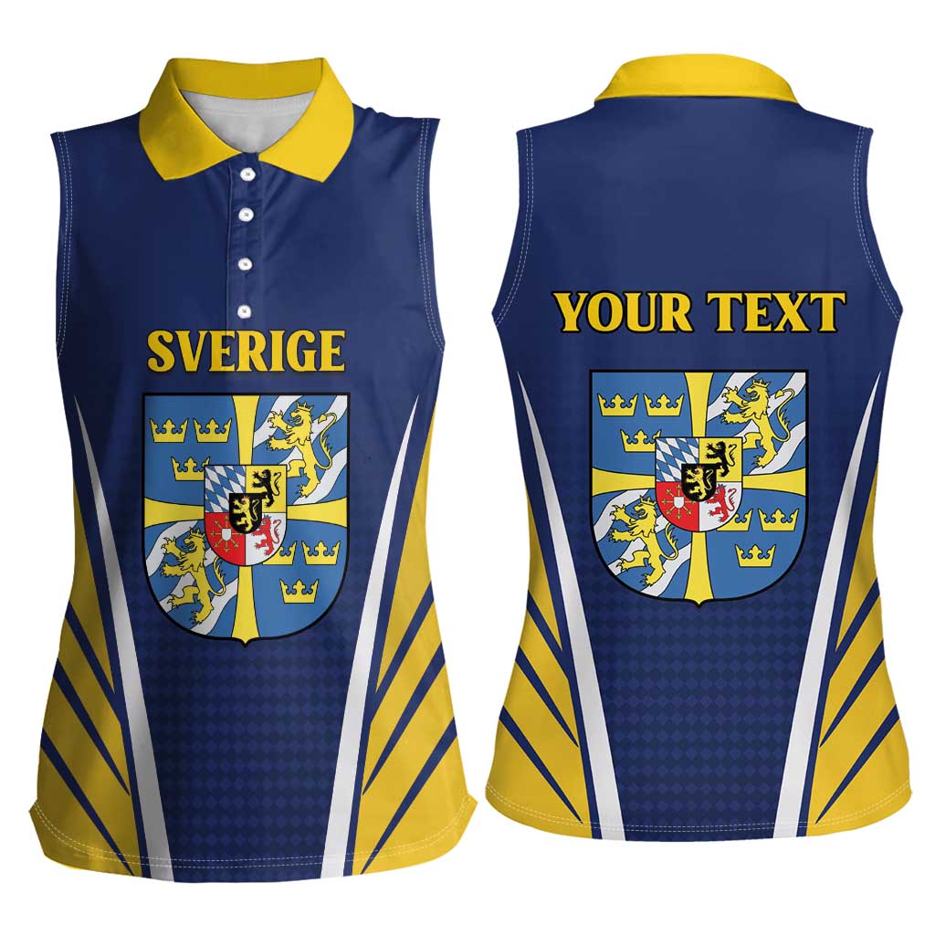 Personalized Swedish Empire 1611-1721 Women Sleeveless Polo Shirt Flag Color Inspiration - Wonder Print Shop