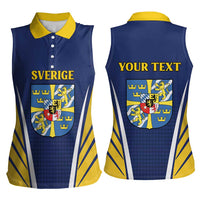 Personalized Swedish Empire 1611-1721 Women Sleeveless Polo Shirt Flag Color Inspiration - Wonder Print Shop