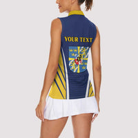 Personalized Swedish Empire 1611-1721 Women Sleeveless Polo Shirt Flag Color Inspiration - Wonder Print Shop