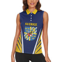 Personalized Swedish Empire 1611-1721 Women Sleeveless Polo Shirt Flag Color Inspiration - Wonder Print Shop