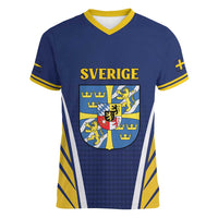 Personalized Swedish Empire 1611-1721 Women V-Neck T-Shirt Flag Color Inspiration - Wonder Print Shop
