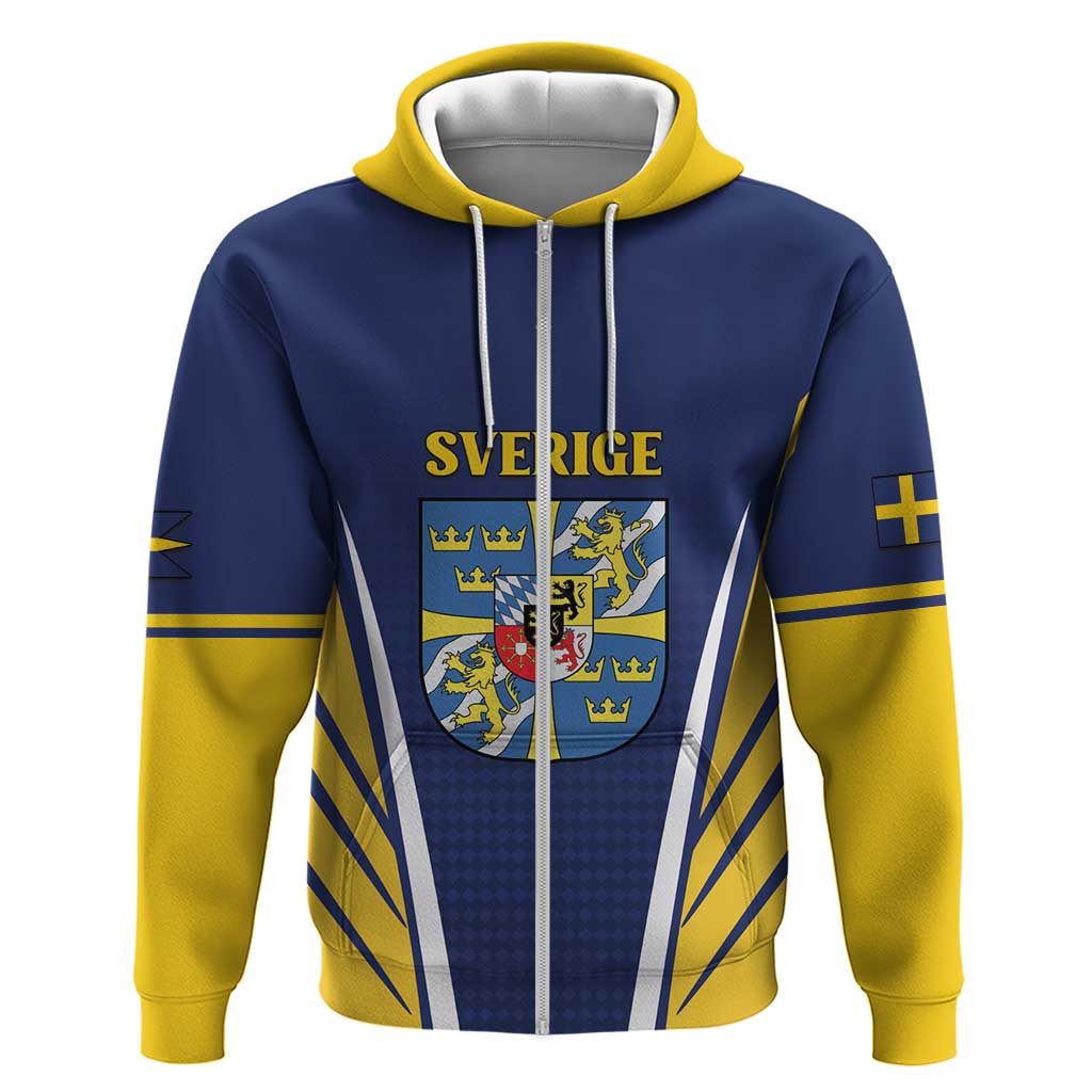 Personalized Swedish Empire 1611-1721 Zip Hoodie Flag Color Inspiration - Wonder Print Shop