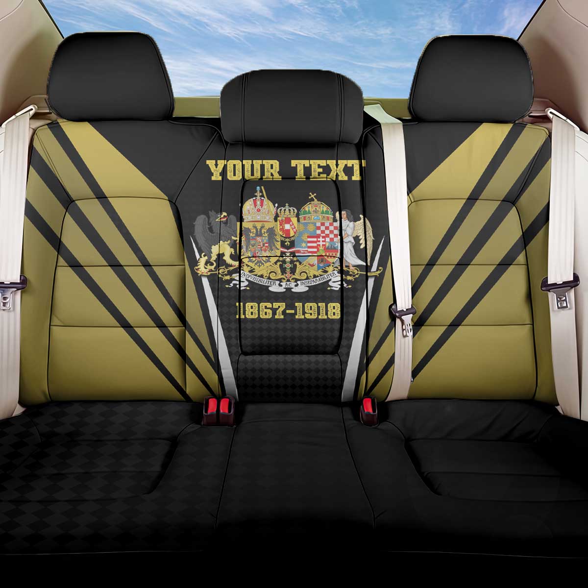 Personalized Austro-Hungarian Empire 1867-1918 Back Car Seat Cover Flag Color Inspiration - Wonder Print Shop