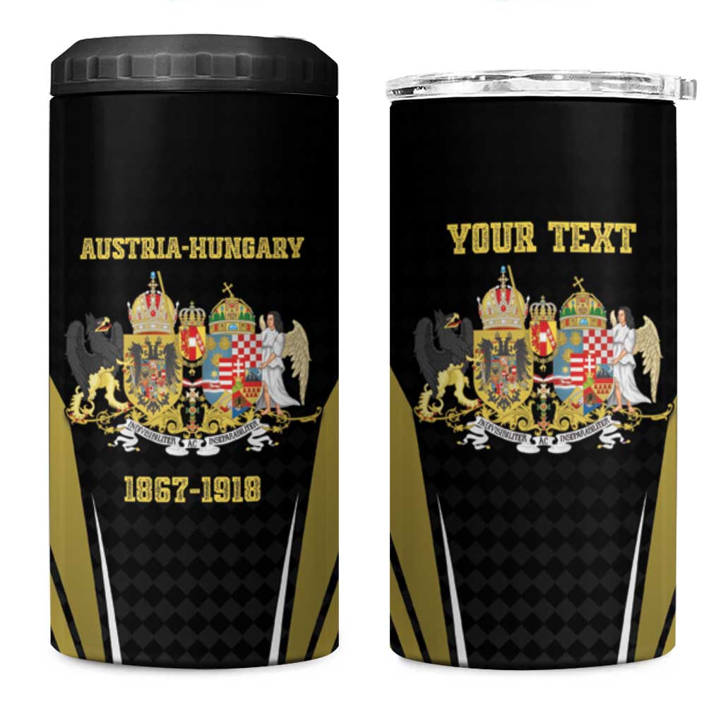 Personalized Austro-Hungarian Empire 1867-1918 4 in 1 Can Cooler Tumbler Flag Color Inspiration - Wonder Print Shop