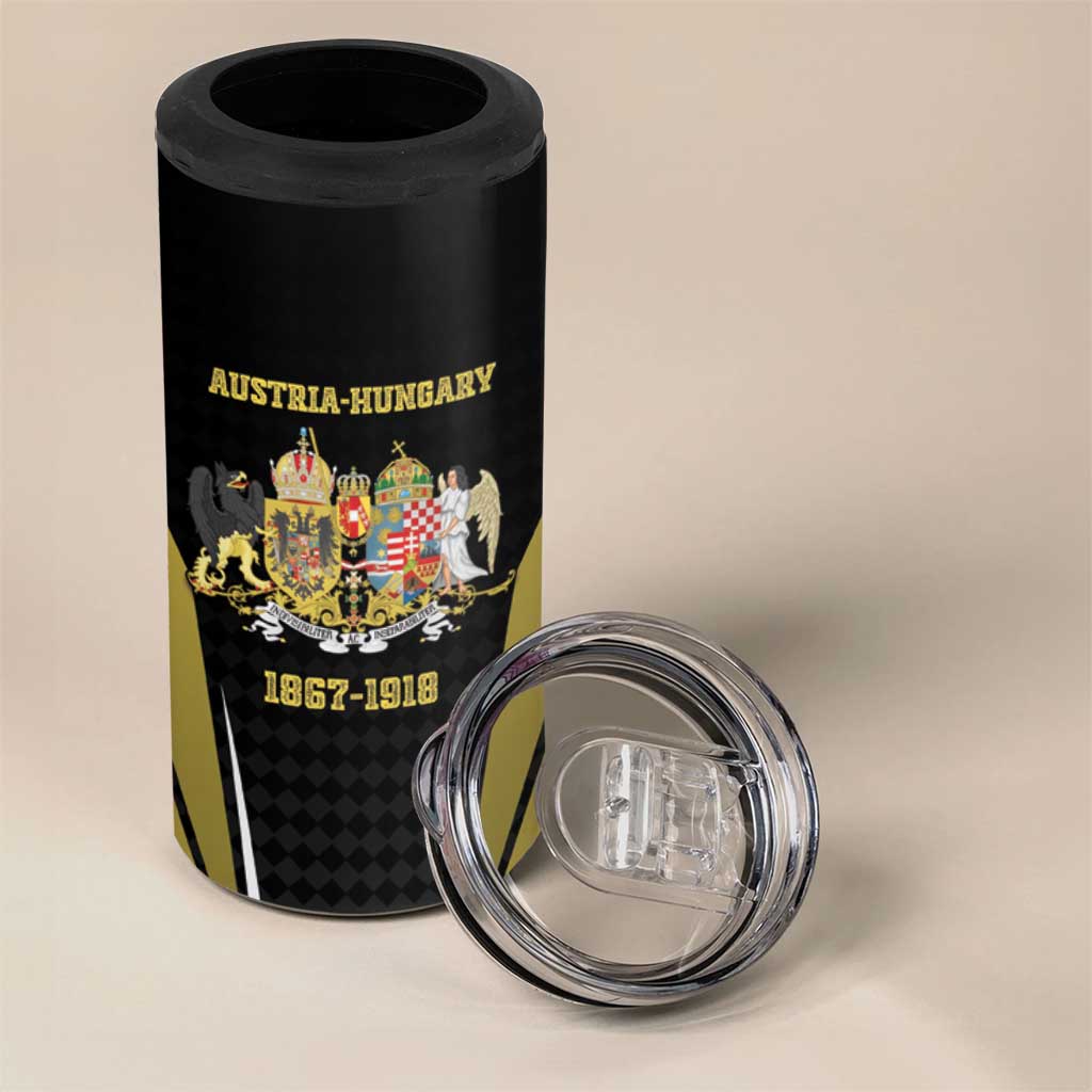 Personalized Austro-Hungarian Empire 1867-1918 4 in 1 Can Cooler Tumbler Flag Color Inspiration - Wonder Print Shop
