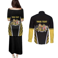 Personalized Austro-Hungarian Empire 1867-1918 Couples Matching Puletasi and Long Sleeve Button Shirt Flag Color Inspiration - Wonder Print Shop