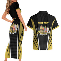 Personalized Austro-Hungarian Empire 1867-1918 Couples Matching Short Sleeve Bodycon Dress and Hawaiian Shirt Flag Color Inspiration - Wonder Print Shop