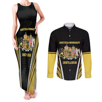 Personalized Austro-Hungarian Empire 1867-1918 Couples Matching Tank Maxi Dress and Long Sleeve Button Shirt Flag Color Inspiration - Wonder Print Shop