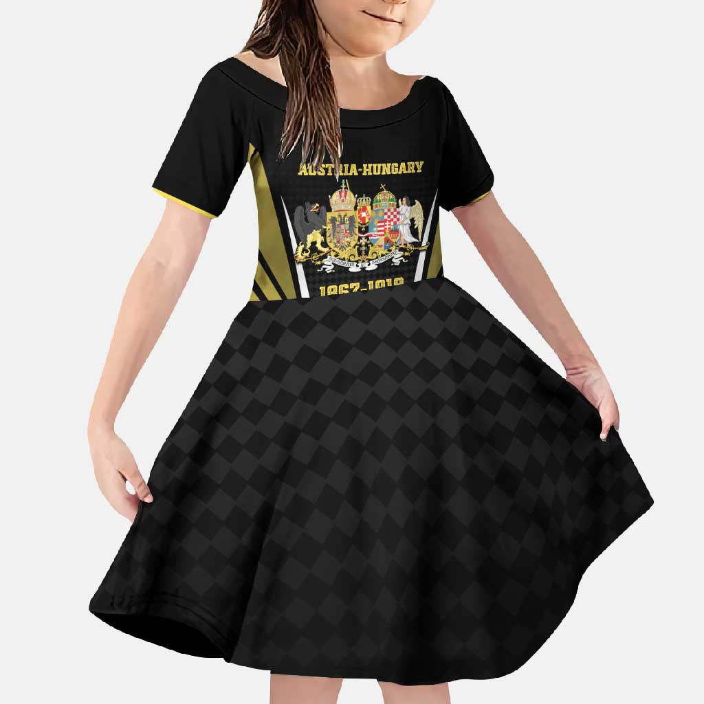 Personalized Austro-Hungarian Empire 1867-1918 Family Matching Long Sleeve Bodycon Dress and Hawaiian Shirt Flag Color Inspiration - Wonder Print Shop