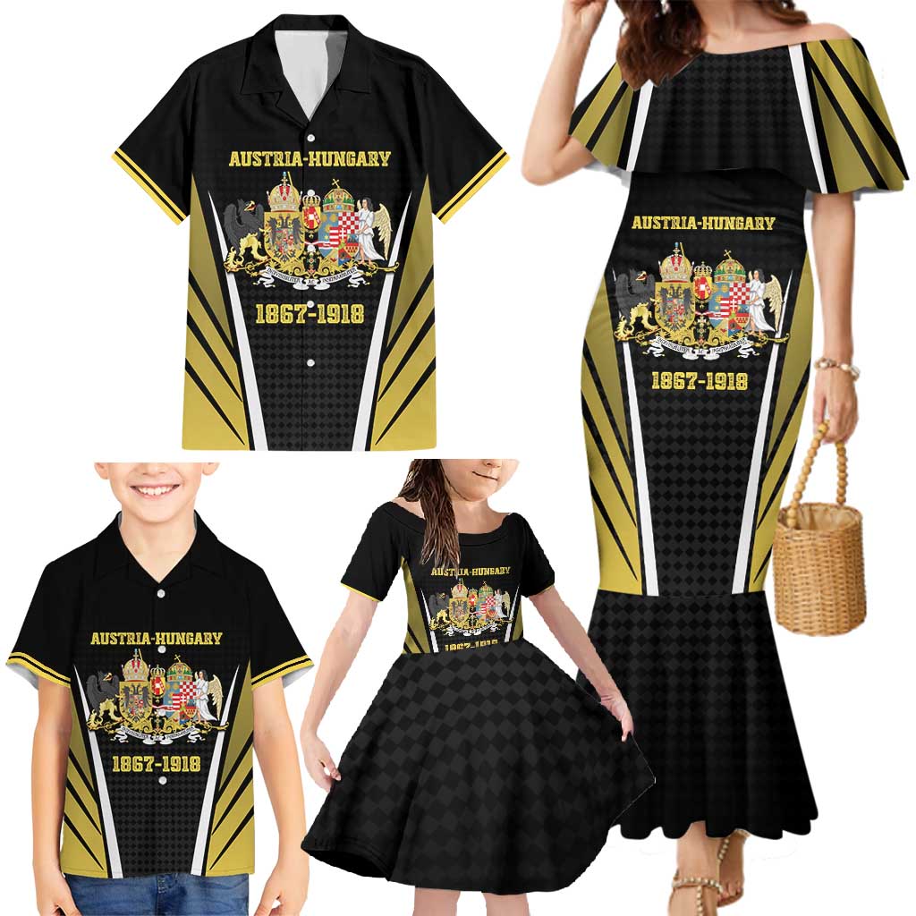 Personalized Austro-Hungarian Empire 1867-1918 Family Matching Mermaid Dress and Hawaiian Shirt Flag Color Inspiration - Wonder Print Shop