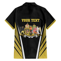 Personalized Austro-Hungarian Empire 1867-1918 Family Matching Off The Shoulder Long Sleeve Dress and Hawaiian Shirt Flag Color Inspiration - Wonder Print Shop