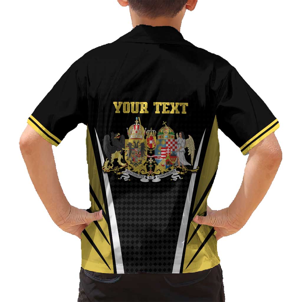 Personalized Austro-Hungarian Empire 1867-1918 Family Matching Off Shoulder Short Dress and Hawaiian Shirt Flag Color Inspiration - Wonder Print Shop