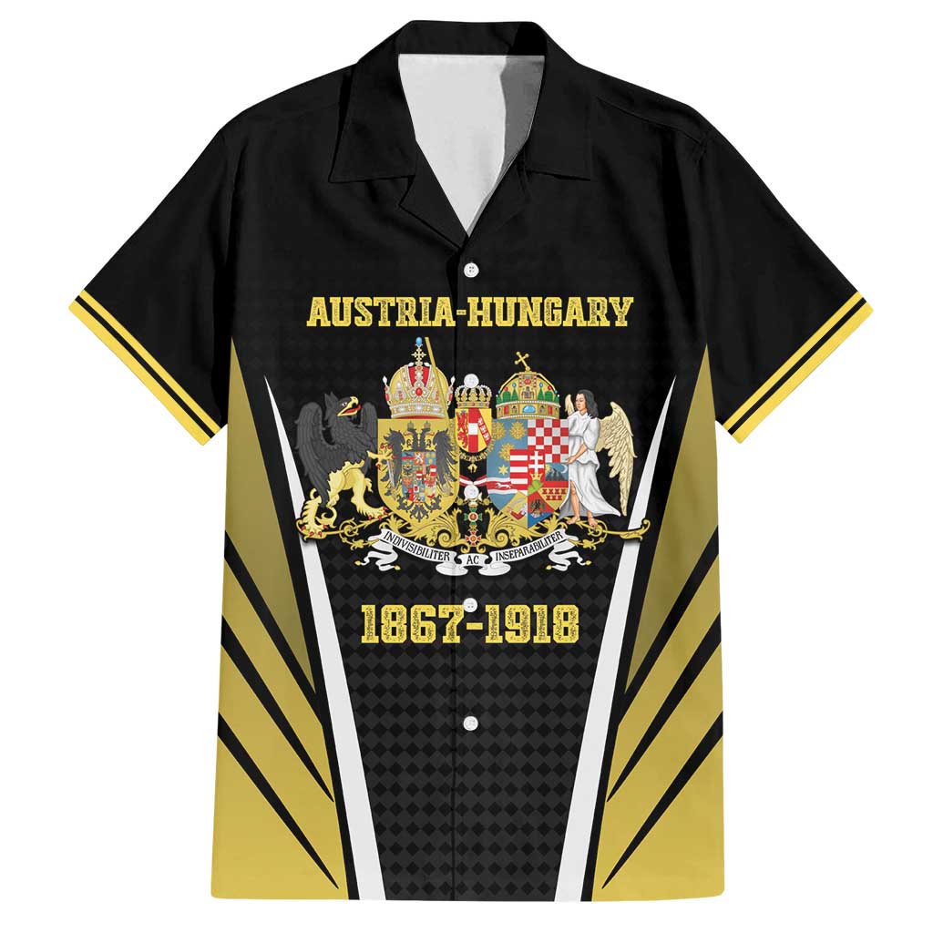 Personalized Austro-Hungarian Empire 1867-1918 Family Matching Off Shoulder Short Dress and Hawaiian Shirt Flag Color Inspiration - Wonder Print Shop