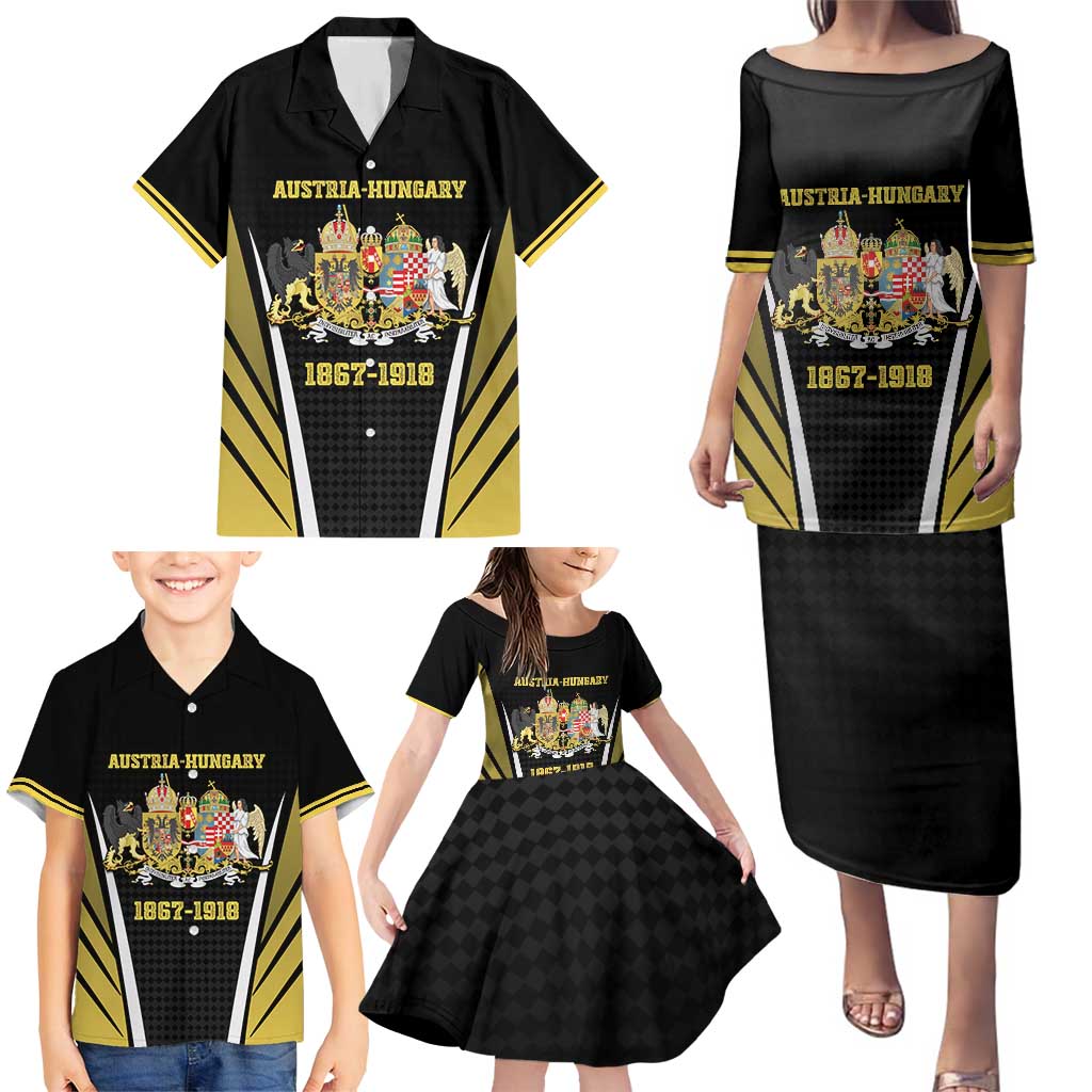 Personalized Austro-Hungarian Empire 1867-1918 Family Matching Puletasi and Hawaiian Shirt Flag Color Inspiration - Wonder Print Shop