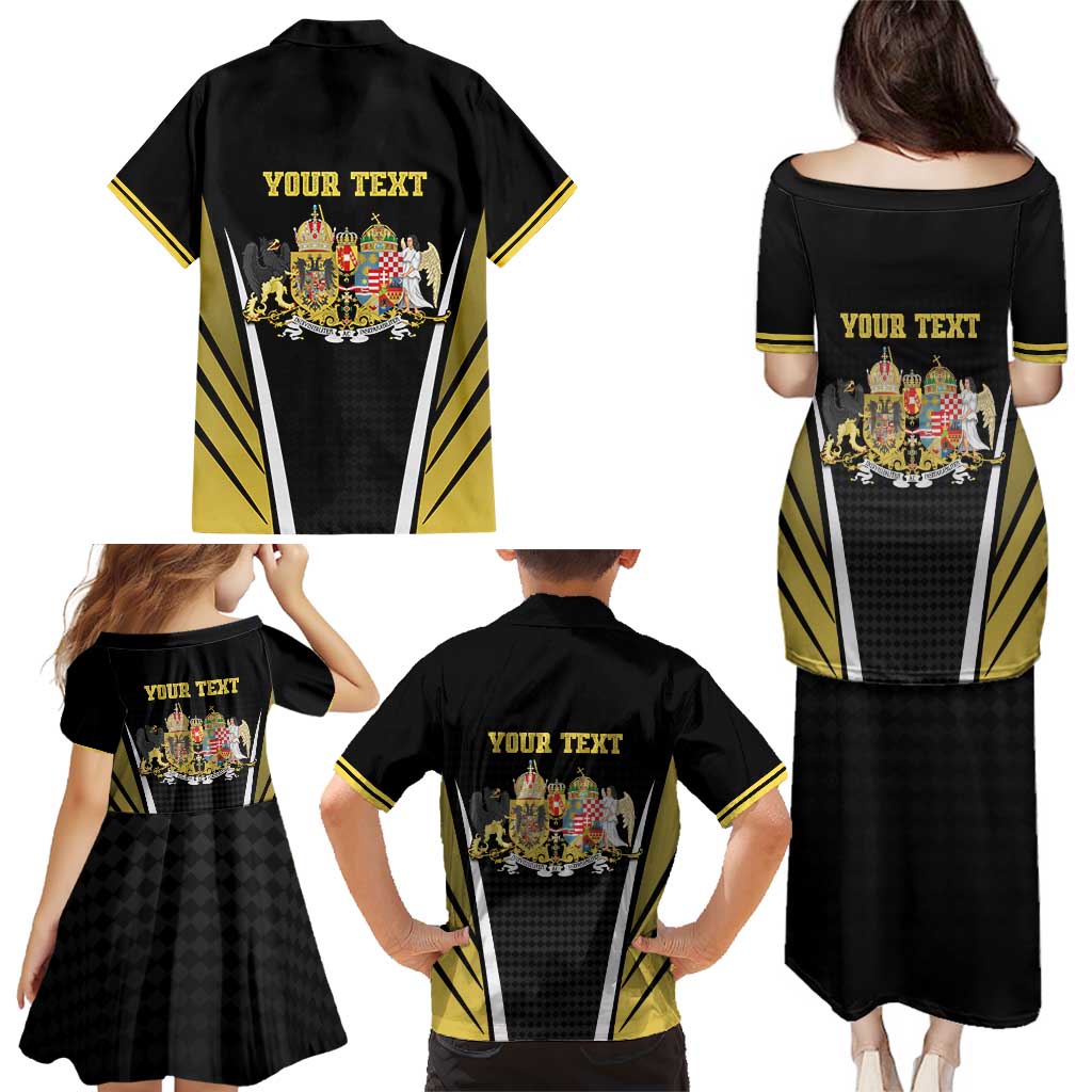 Personalized Austro-Hungarian Empire 1867-1918 Family Matching Puletasi and Hawaiian Shirt Flag Color Inspiration - Wonder Print Shop