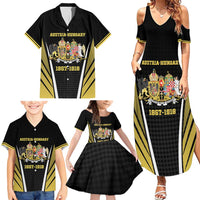 Personalized Austro-Hungarian Empire 1867-1918 Family Matching Summer Maxi Dress and Hawaiian Shirt Flag Color Inspiration - Wonder Print Shop