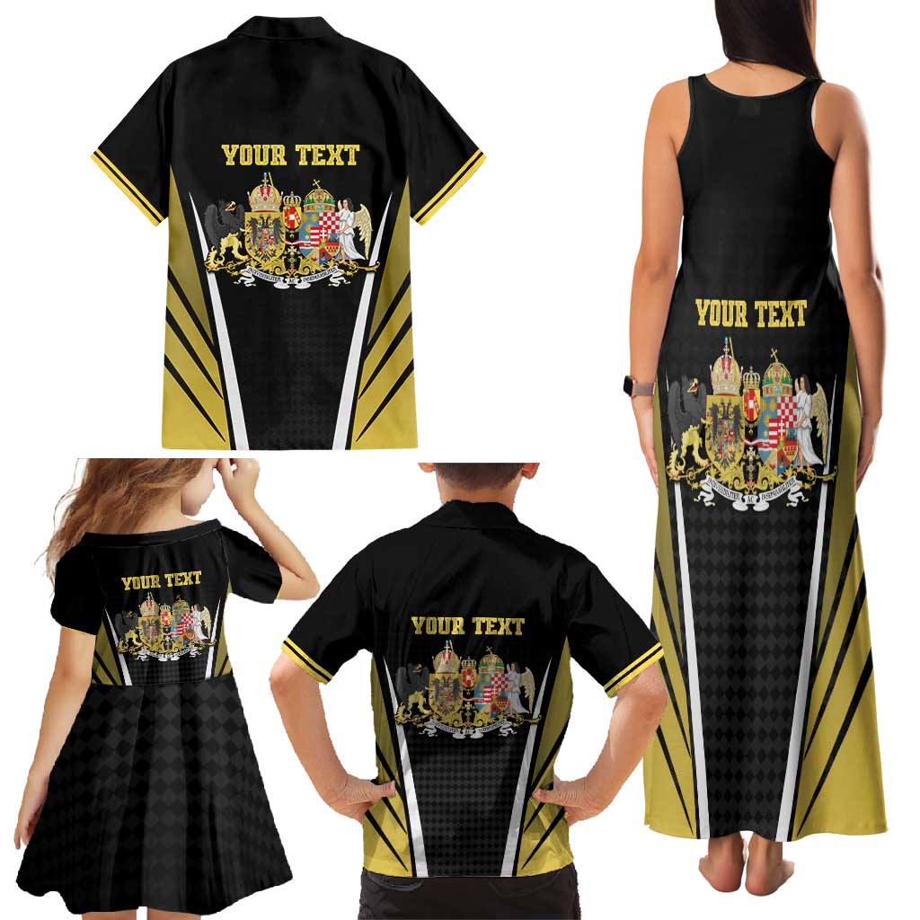 Personalized Austro-Hungarian Empire 1867-1918 Family Matching Tank Maxi Dress and Hawaiian Shirt Flag Color Inspiration - Wonder Print Shop