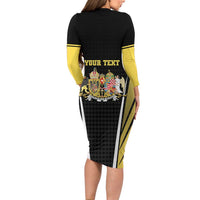 Personalized Austro-Hungarian Empire 1867-1918 Long Sleeve Bodycon Dress Flag Color Inspiration - Wonder Print Shop
