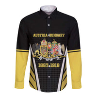 Personalized Austro-Hungarian Empire 1867-1918 Long Sleeve Button Shirt Flag Color Inspiration - Wonder Print Shop