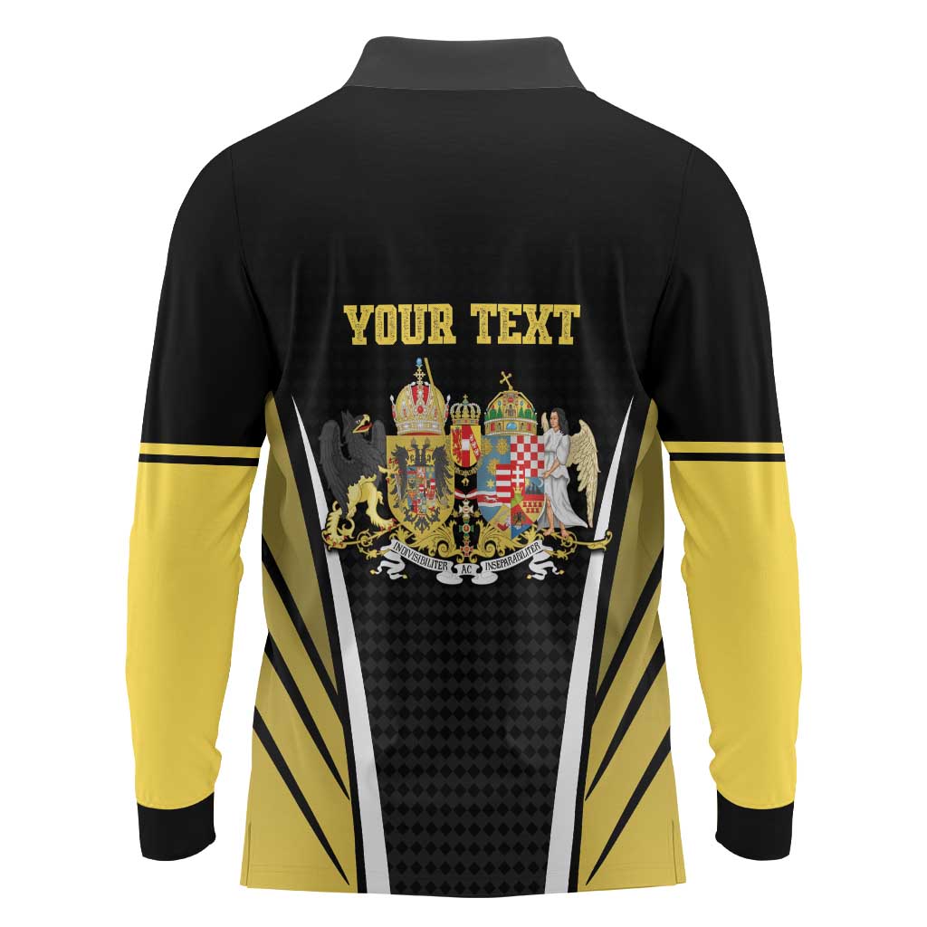 Personalized Austro-Hungarian Empire 1867-1918 Long Sleeve Polo Shirt Flag Color Inspiration - Wonder Print Shop
