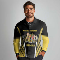 Personalized Austro-Hungarian Empire 1867-1918 Long Sleeve Polo Shirt Flag Color Inspiration - Wonder Print Shop