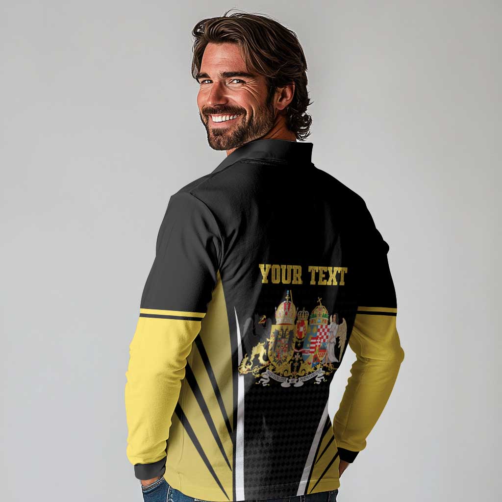 Personalized Austro-Hungarian Empire 1867-1918 Long Sleeve Polo Shirt Flag Color Inspiration - Wonder Print Shop
