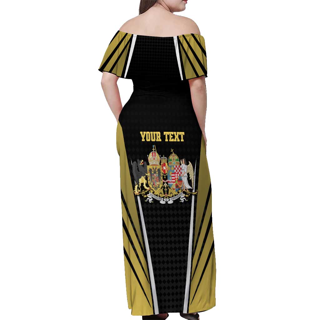 Personalized Austro-Hungarian Empire 1867-1918 Off Shoulder Maxi Dress Flag Color Inspiration - Wonder Print Shop