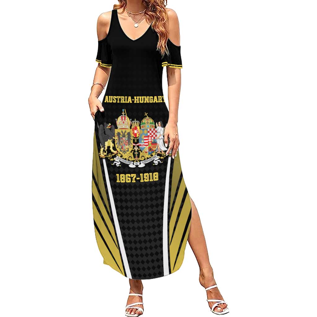 Personalized Austro-Hungarian Empire 1867-1918 Summer Maxi Dress Flag Color Inspiration - Wonder Print Shop