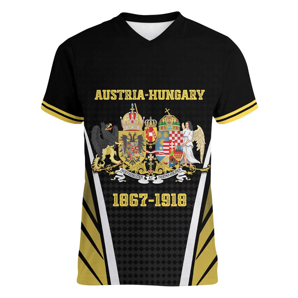 Personalized Austro-Hungarian Empire 1867-1918 Women V-Neck T-Shirt Flag Color Inspiration - Wonder Print Shop