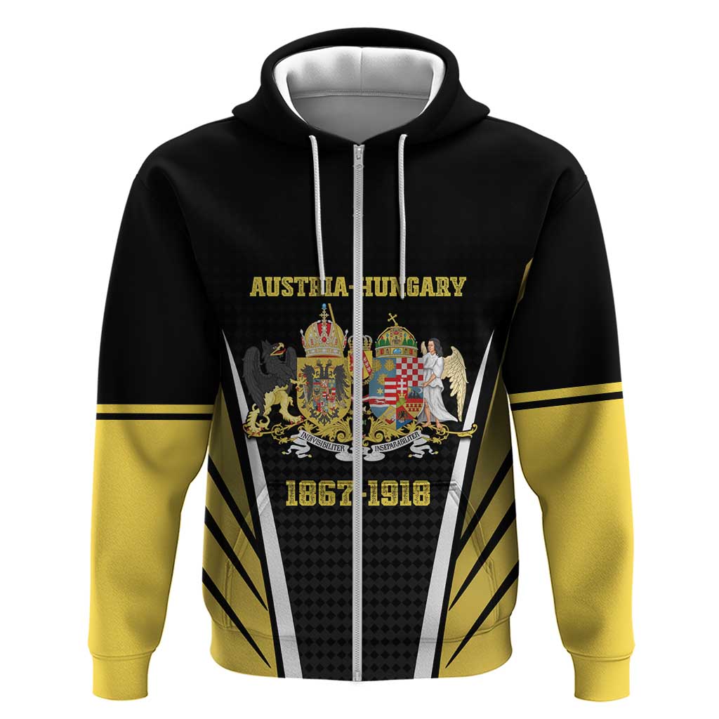 Personalized Austro-Hungarian Empire 1867-1918 Zip Hoodie Flag Color Inspiration - Wonder Print Shop