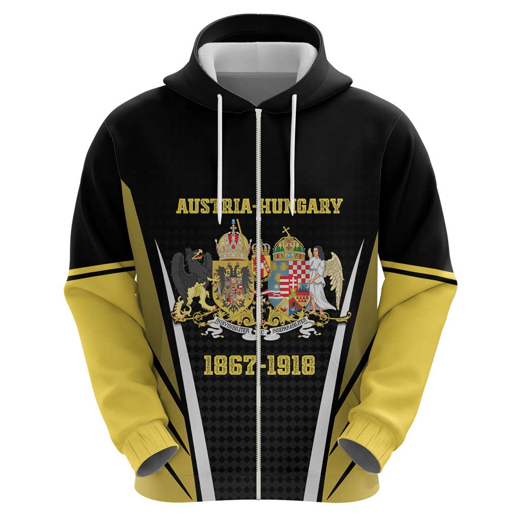 Personalized Austro-Hungarian Empire 1867-1918 Zip Hoodie Flag Color Inspiration - Wonder Print Shop