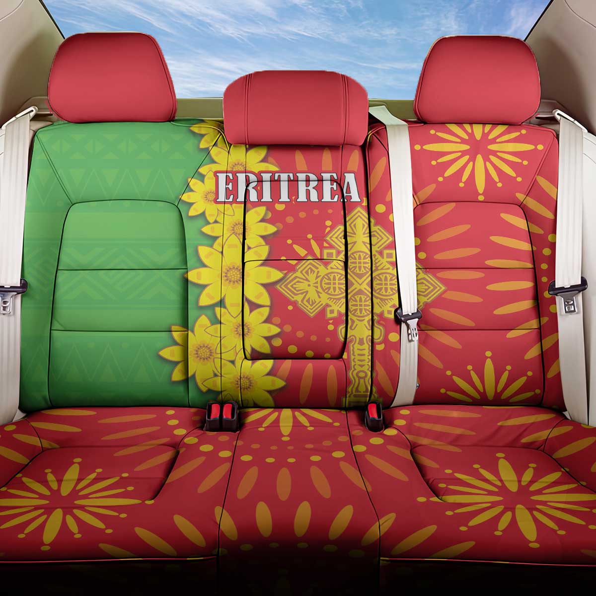 Eritrea Enkutatash Dashiki Back Car Seat Cover With Folk Pattern - Wonder Print Shop