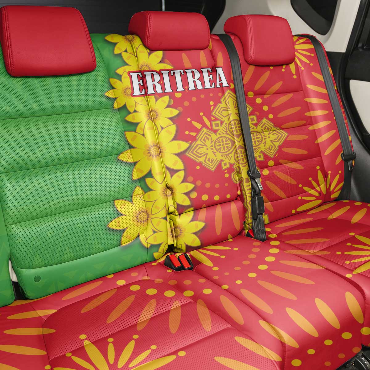 Eritrea Enkutatash Dashiki Back Car Seat Cover With Folk Pattern - Wonder Print Shop