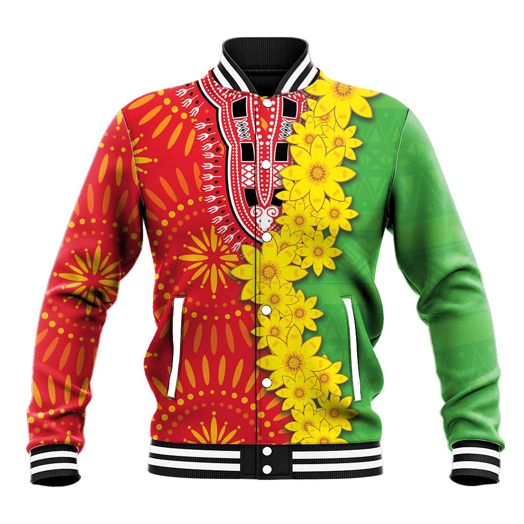Eritrea Enkutatash Dashiki Baseball Jacket With Folk Pattern - Wonder Print Shop