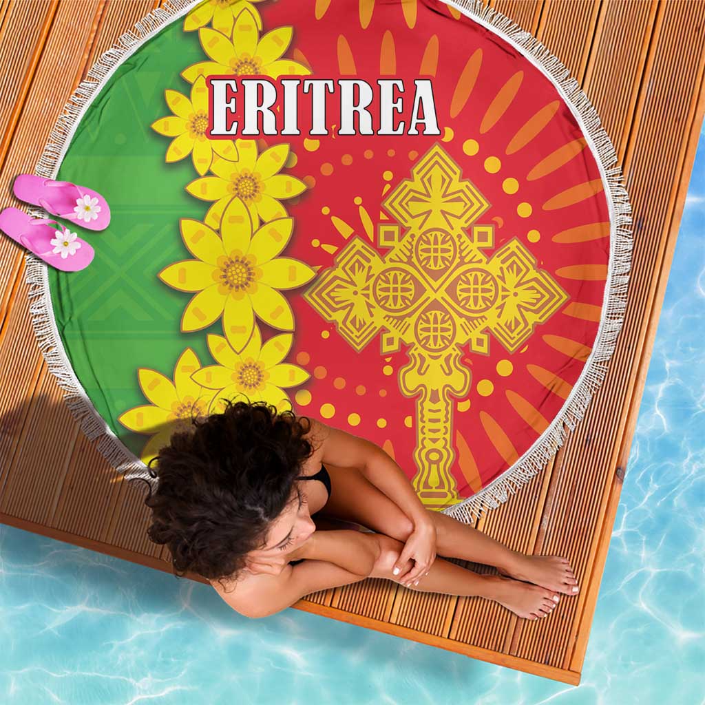 Eritrea Enkutatash Dashiki Beach Blanket With Folk Pattern - Wonder Print Shop