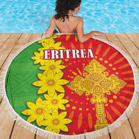 Eritrea Enkutatash Dashiki Beach Blanket With Folk Pattern - Wonder Print Shop