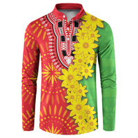Eritrea Enkutatash Dashiki Button Sweatshirt With Folk Pattern - Wonder Print Shop