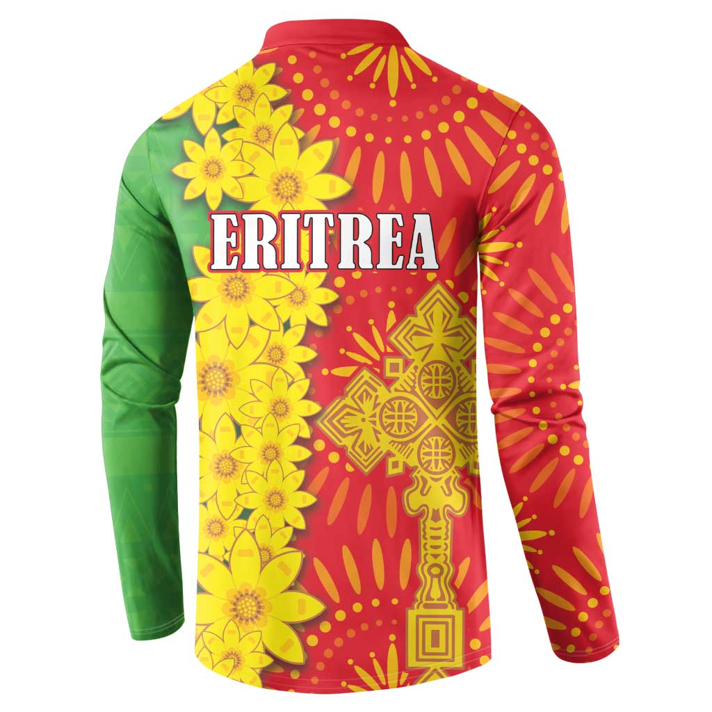 Eritrea Enkutatash Dashiki Button Sweatshirt With Folk Pattern - Wonder Print Shop